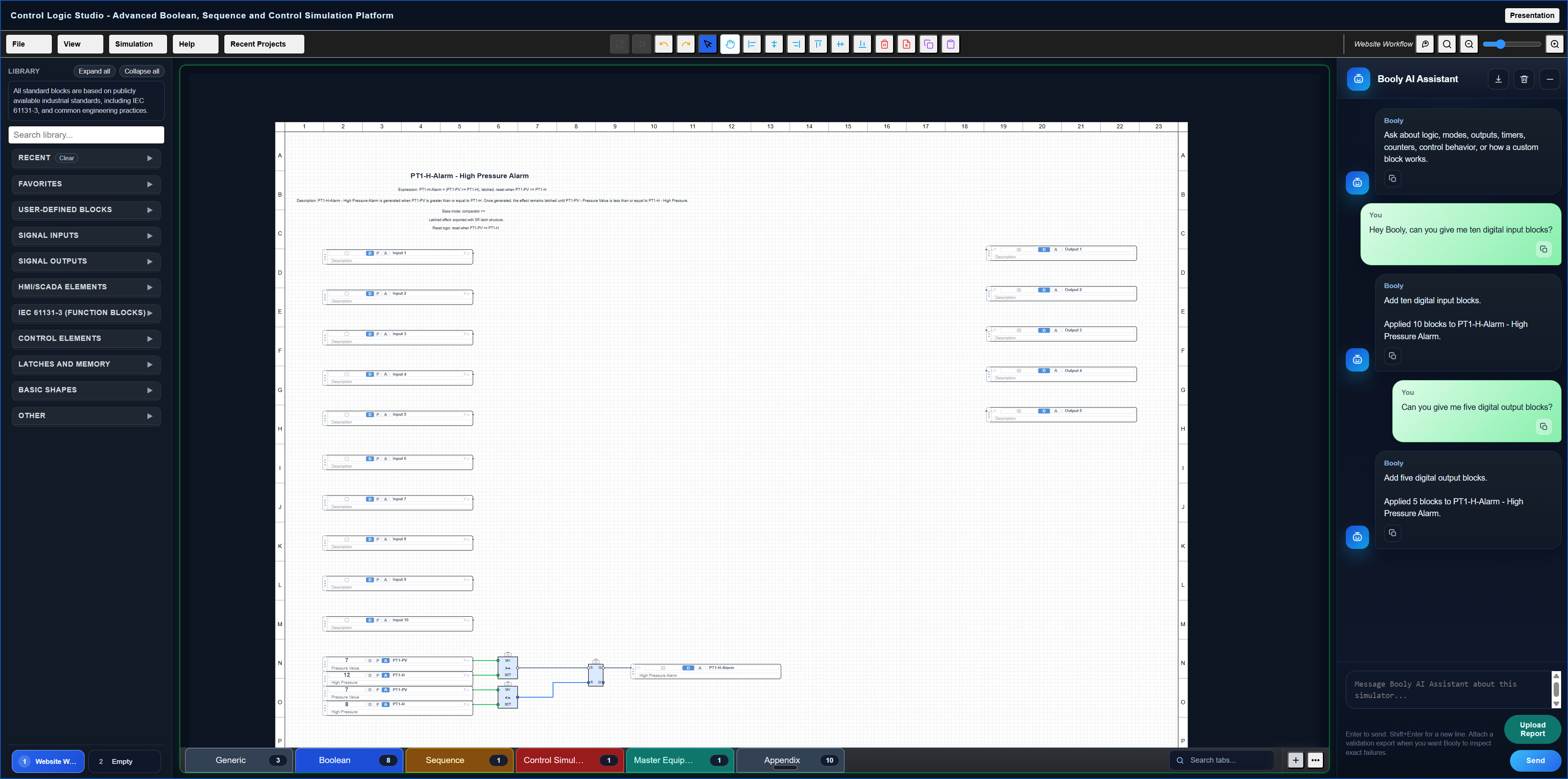 Booly AI page in the simulator validation workflow