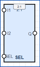 Digital two-to-one selector symbol